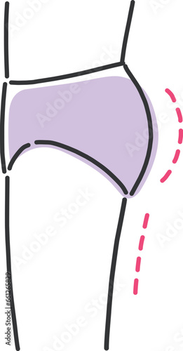 引き締まったお尻のイラスト素材
