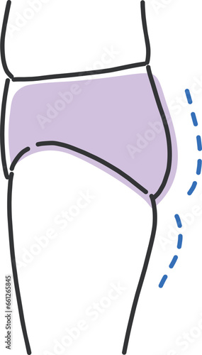 垂れたお尻のイラスト素材