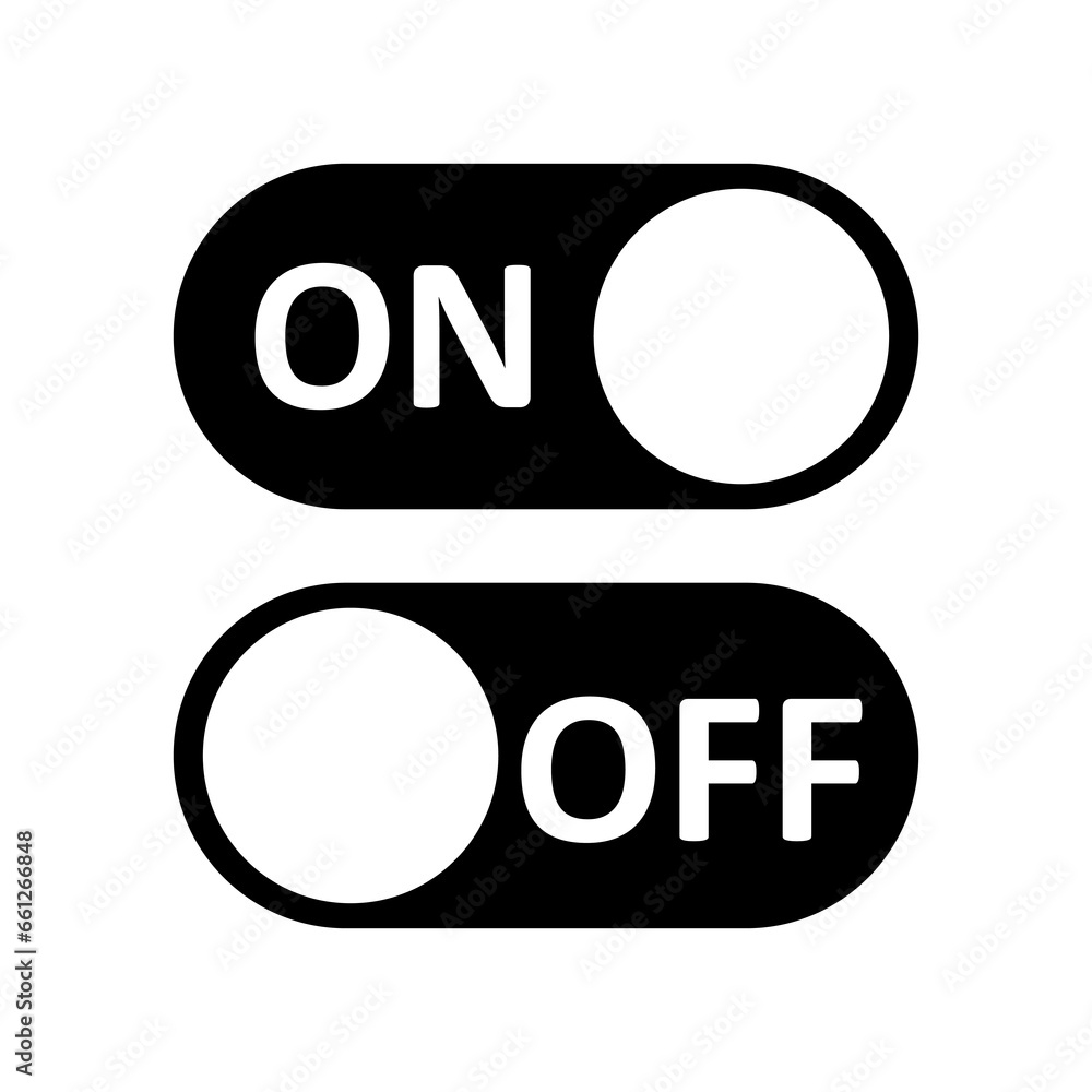 Off, on, toggle icon. flat trendy style illustration on white background..eps Off, on, toggle icon. flat trendy style illustration on white background..eps