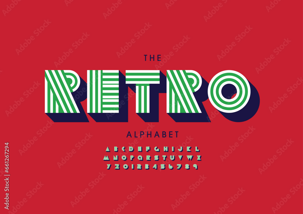 Vector of stylized modern font and alphabet Vector of stylized modern font and alphabet