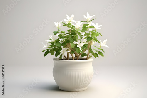 Honeysuckle in a pot 3d rendering style photo