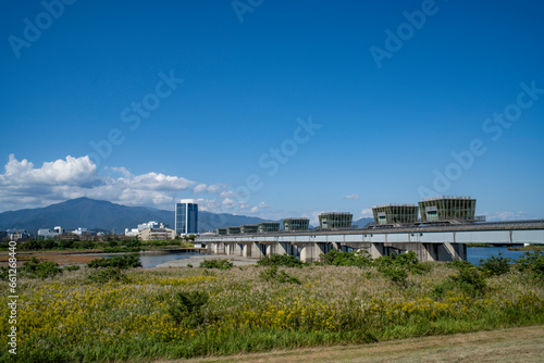 神奈川県 相模川大堰の風景