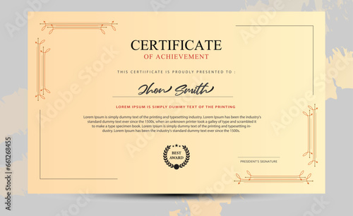 certificate or diploma template vector