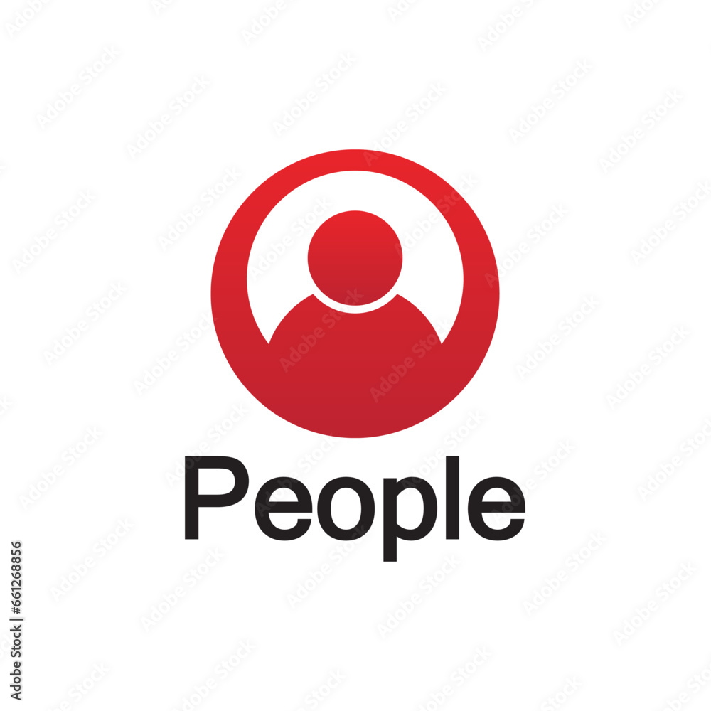 Abstract People Logo. Circle Shape with Human Icon isolated on White Background. Abstract People Logo. Circle Shape with Human Icon isolated on White Background.