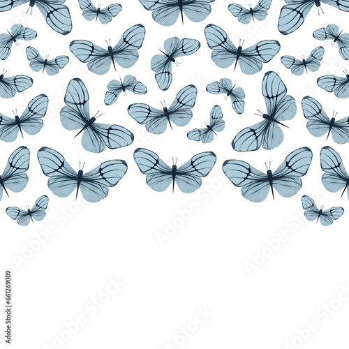 Butterflies. Flying insects. Frame for text. Watercolor illustration for design of cards  backgrounds  invitations