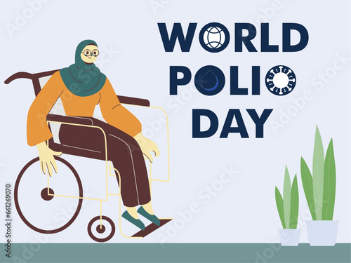World Polio Day October 24 typography design illustration