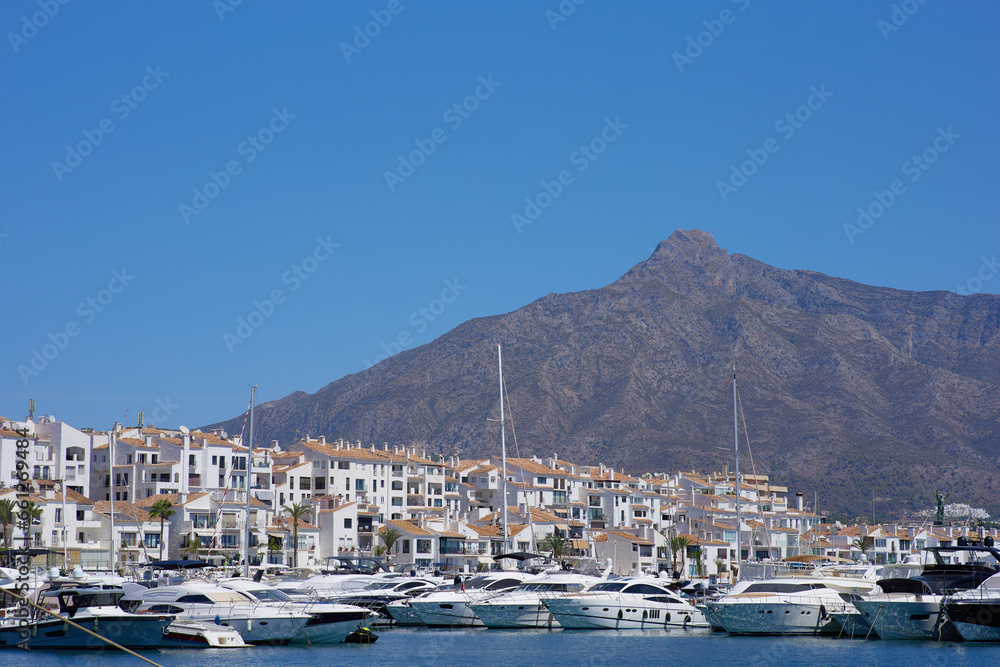 View of the port of Marbella, Andalusia, Spain