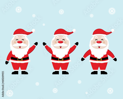 Santa claus character collection in flat design