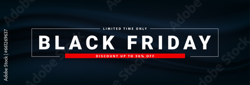 Black Friday sale banner template. Black friday typography text design for sale offer and discount promo.  Vector illustration