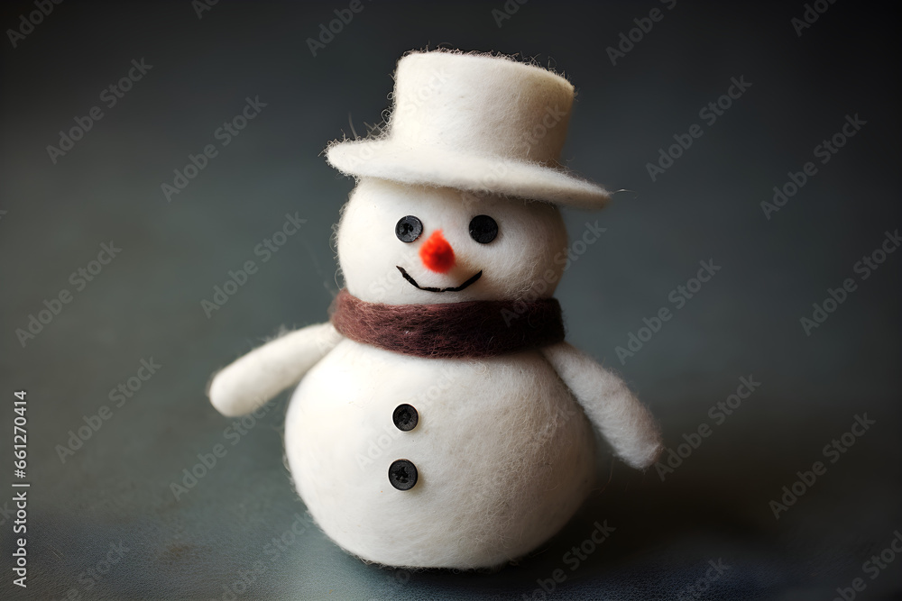 Merry Christmas with happy snowman