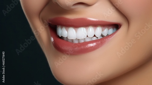 woman mouth smiling with white teeth