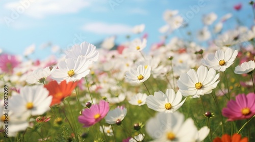 Background blurred with a cosmos bloom in its field