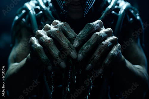 Scare alien hands photo