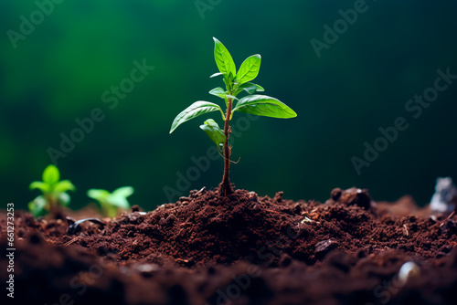 A small seedling in the ground
