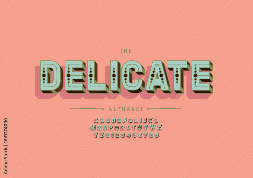 Vector of stylized modern font and alphabet Vector of stylized modern font and alphabet
