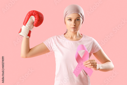 Young woman after chemother...