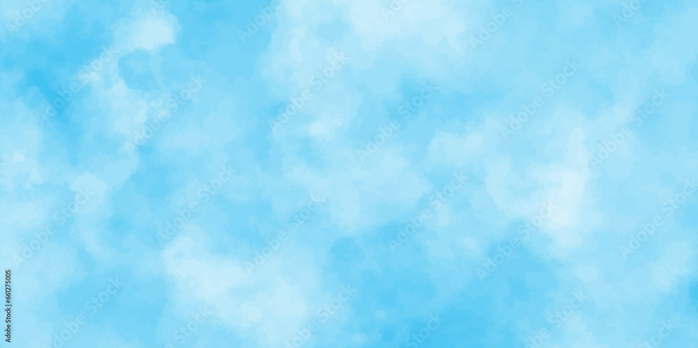 Defocused and blurry wet ink effect sky blue color watercolor background, blurred and grainy Blue powder explosion on white background, Classic hand painted Blue watercolor background for design.