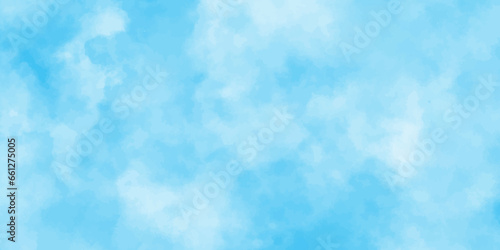Defocused and blurry wet ink effect sky blue color watercolor background, blurred and grainy Blue powder explosion on white background, Classic hand painted Blue watercolor background for design.