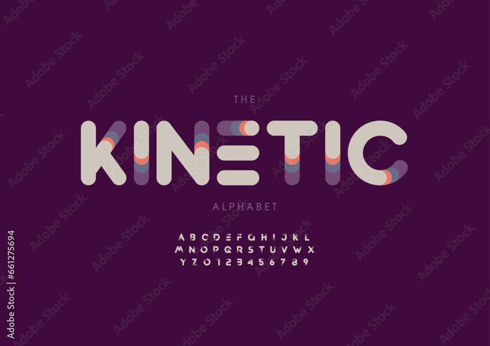 Vector of stylized modern font and alphabet Vector of stylized modern font and alphabet