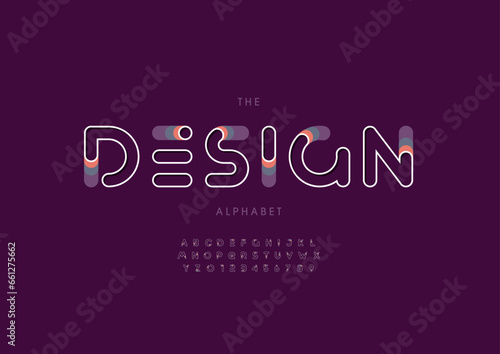 Vector of stylized modern font and alphabet