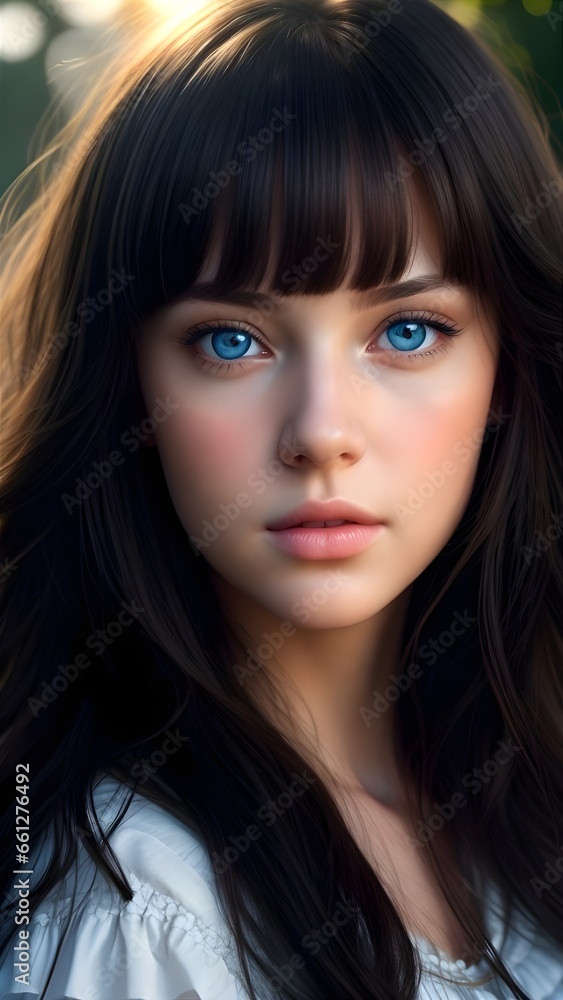 Ethereal Beauty: Stunning Woman with Long Hair and Blue Eyes I Stock Photos Ethereal Beauty: Stunning Woman with Long Hair and Blue Eyes I Stock Photos