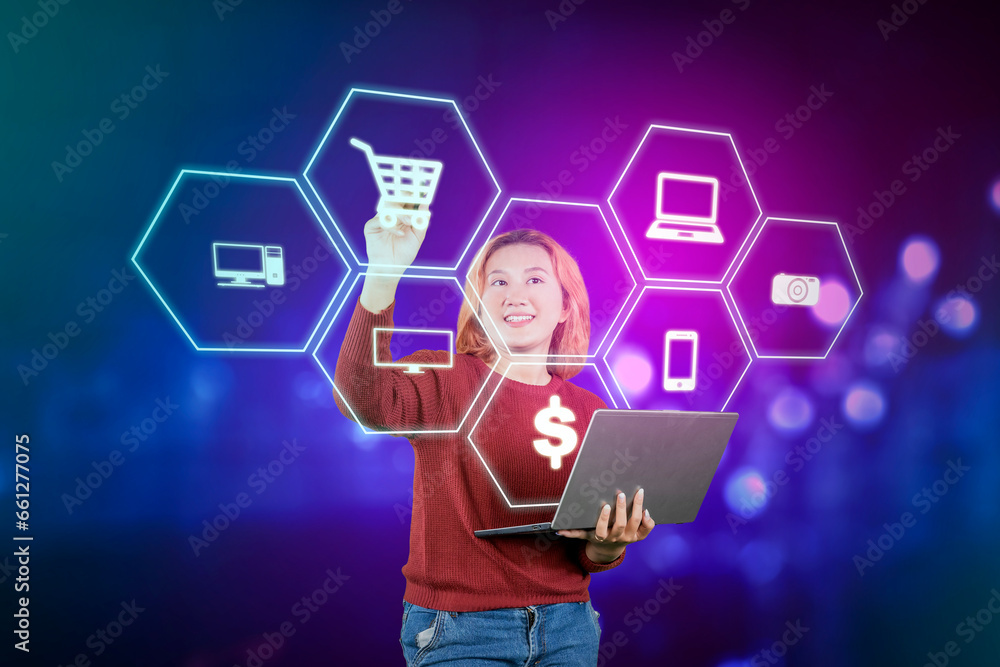 Online shopping concept for teenagers or young people Online shopping concept for teenagers or young people