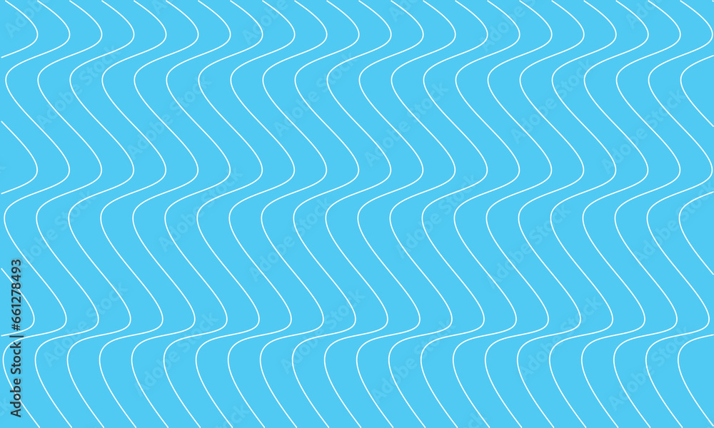 cyan background with big waves of white lines in a vertical direction