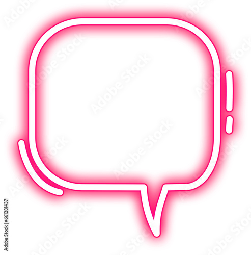 Pink Glowing Neon Speech Bubble