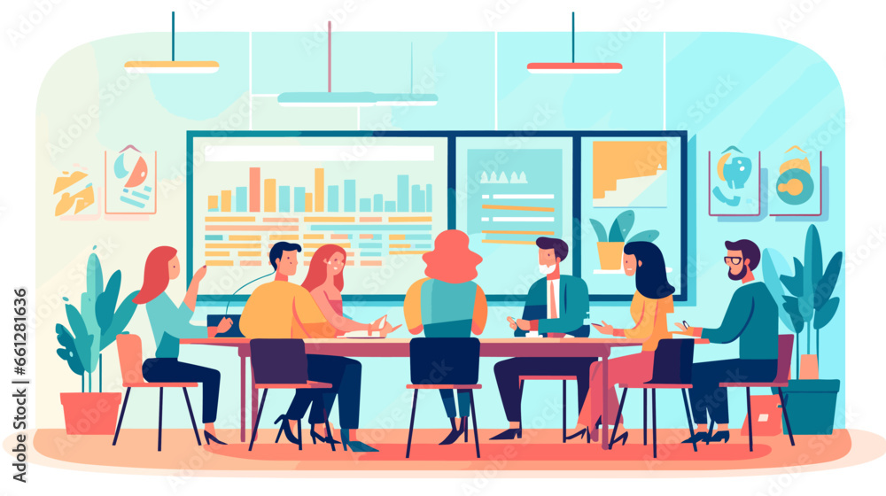 Concept vector illustration of business meeting. Concept vector illustration of business meeting.