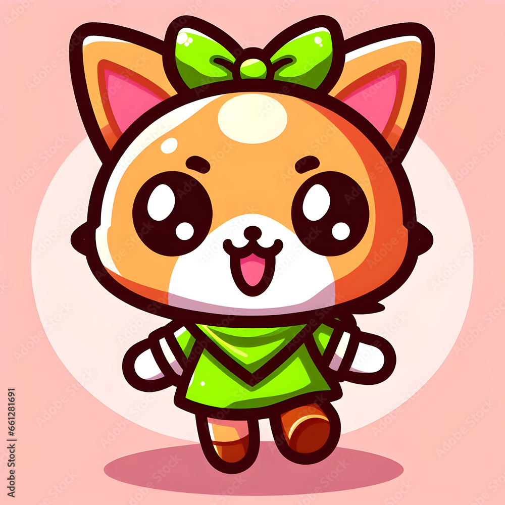 cute fox girl character