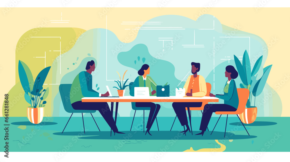 Concept vector illustration of business meeting.