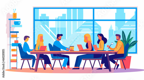 Concept vector illustration of business meeting.