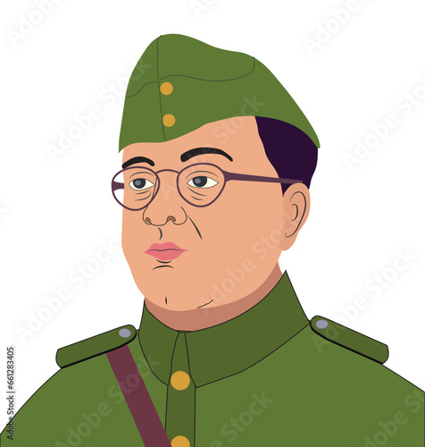 Vector illustration poster of Netaji Subhash Chandra Bose. subhash chandra bose jayanti,