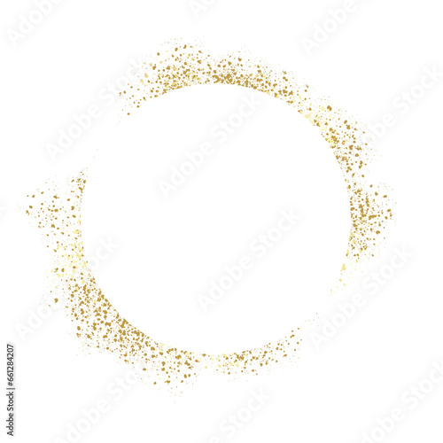 Gold glitter frame, gold circle, golden splatter, wedding ornament	