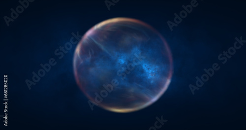 Abstract blue energy sphere round glowing magical digital futuristic space background