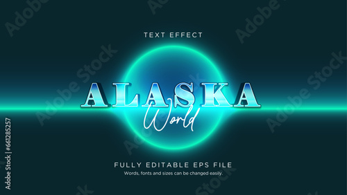 Alaska Text Effect Font Type Vector Background
