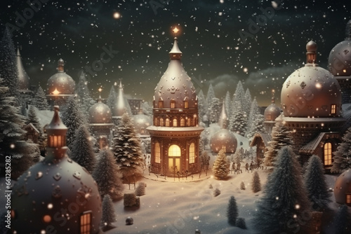 Classic and cozy Christmas holidays background theme with copy space. Generative AI