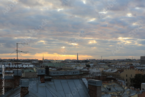 sunset over the river thames