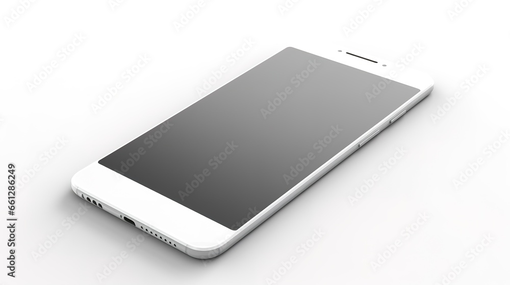 mobile smartphone in white glossy material mobile smartphone in white glossy material