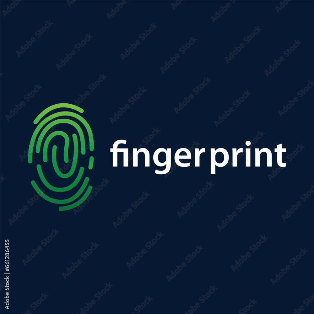 Premium Fingerprint Logo, Human Identity Design Simple Line Model Template Illustration Premium Fingerprint Logo, Human Identity Design Simple Line Model Template Illustration
