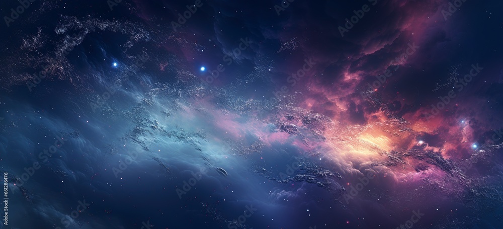 A mesmerizing cosmic galaxy in the vastness of space, depicted in animated illustrations