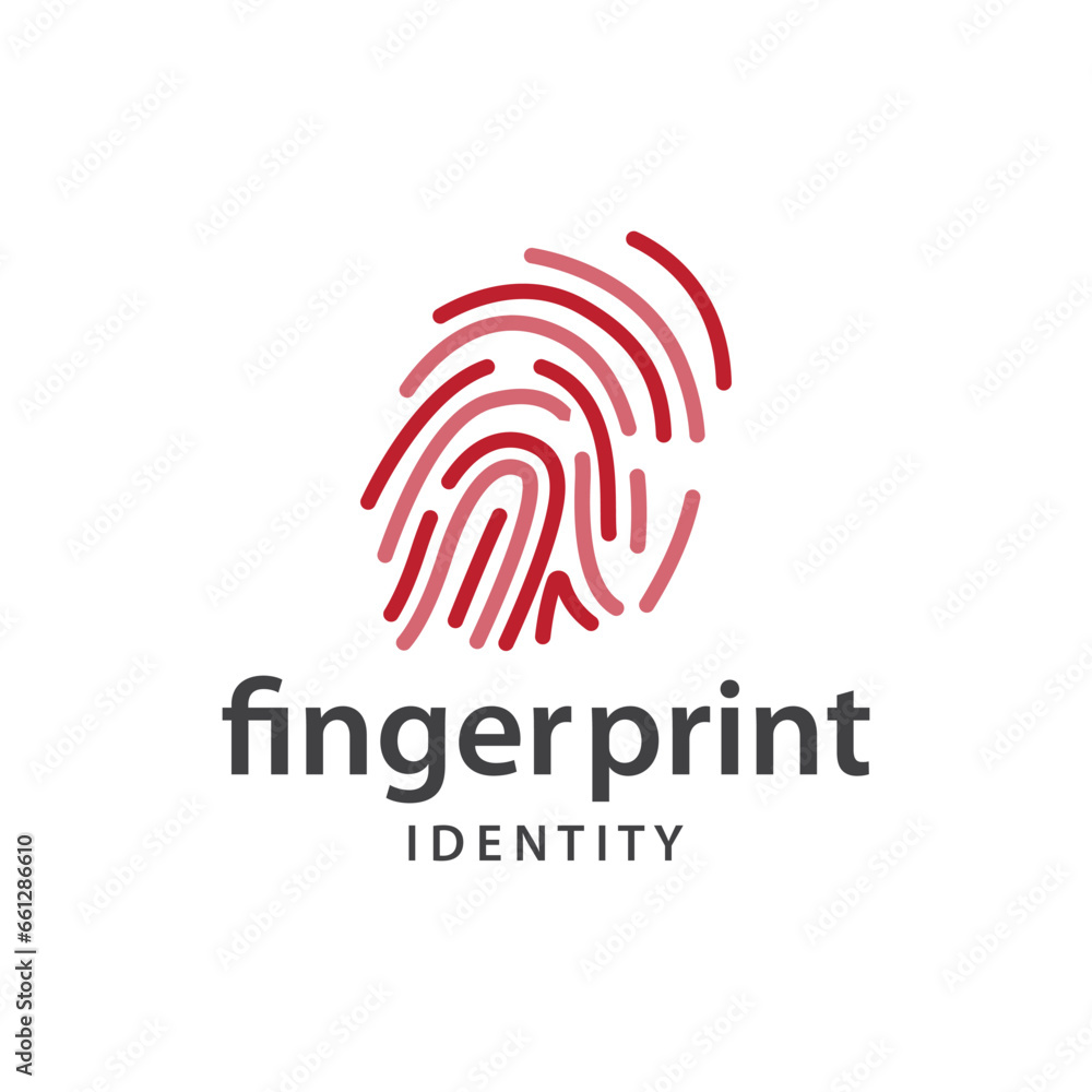 Premium Fingerprint Logo, Human Identity Design Simple Line Model Template Illustration Premium Fingerprint Logo, Human Identity Design Simple Line Model Template Illustration