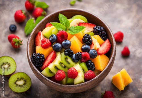 fruit salad with berries  fruit salad in a bowl  fruit salad with berries in bowl  Tasty and Refreshing Mixed Berry Fruit Bowl