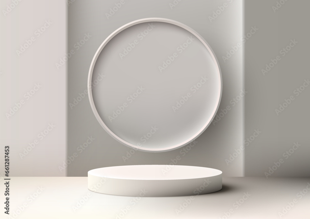 3D Realistic White Podium Product Display Mockup 3D Realistic White Podium Product Display Mockup