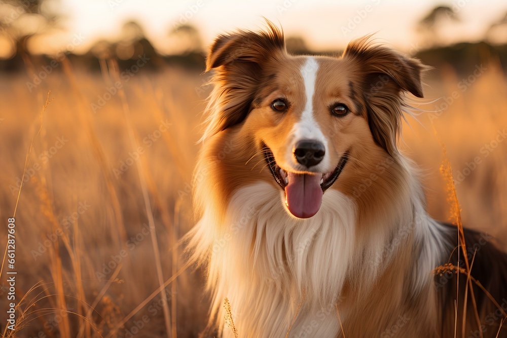 healthy, bright-looking australian collie dog. generative AI healthy, bright-looking australian collie dog. generative AI
