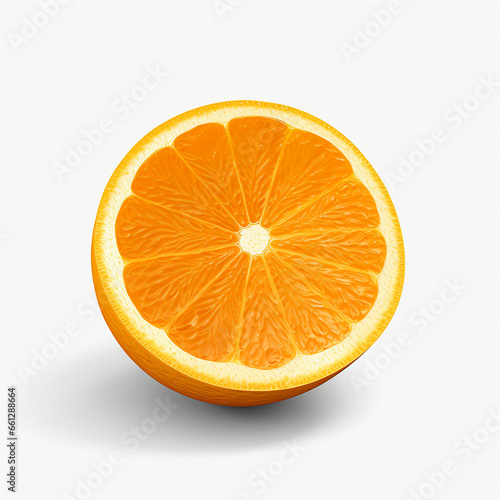 fresh orange fruit on white background