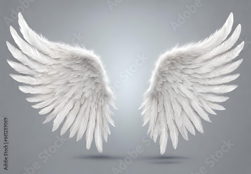 White Angel Wings, White Angel Wings in Heavenly Glow, White Wings of Angelic Purity