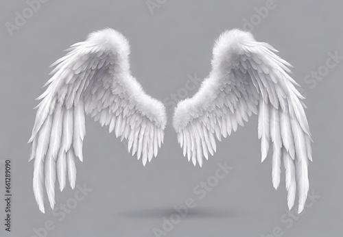 White Angel Wings, White Angel Wings in Heavenly Glow, White Wings of Angelic Purity