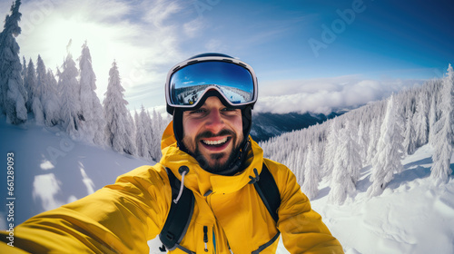 Selfie on snow Generative Ai