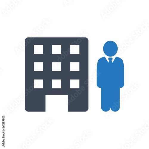 Real estate business owner vector icon
